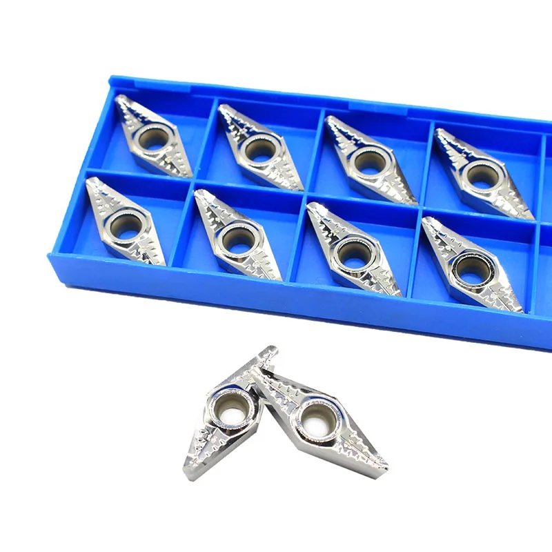 

10pcs VCGT220516 AK H01 Aluminum Turning Inserts Carbide Blade cnc Lathe Cutter Aluminum Copper Tool