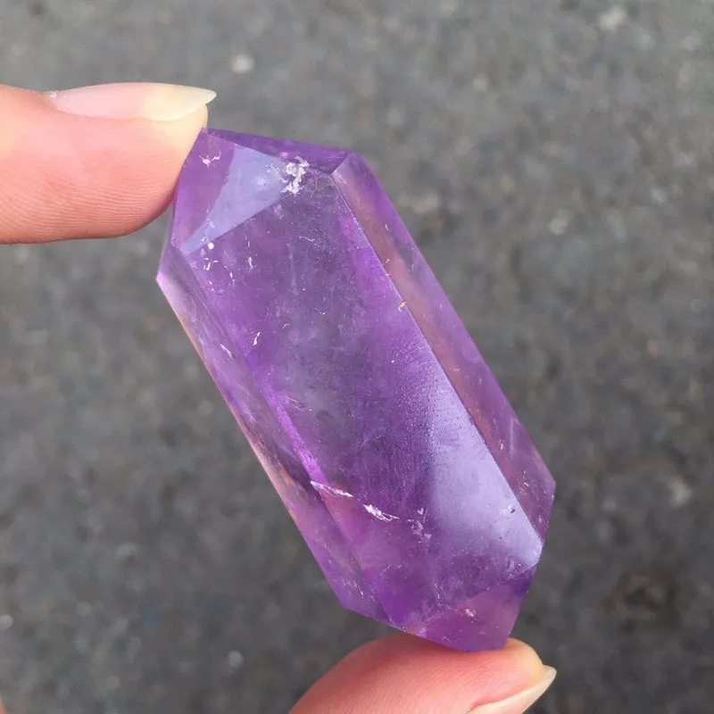 

Natural stone Amethyst crystal wand double point quartz minerales gemstones healing reiki decoration