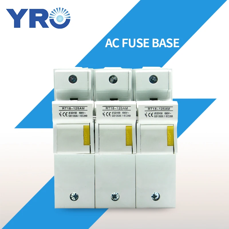 AC 1PC 3P Fuse Base 690V With LED light Matching Fuse 22x58MM R017 only Fuse Base RT18-125AM