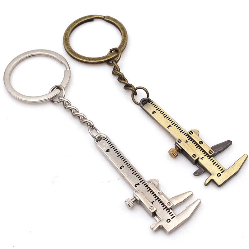 

0-4cm Mini Vernier Caliper Keychain Key Ring Style Simulation Model Ruler Key Chain Pendant Measuring Gauging Tools