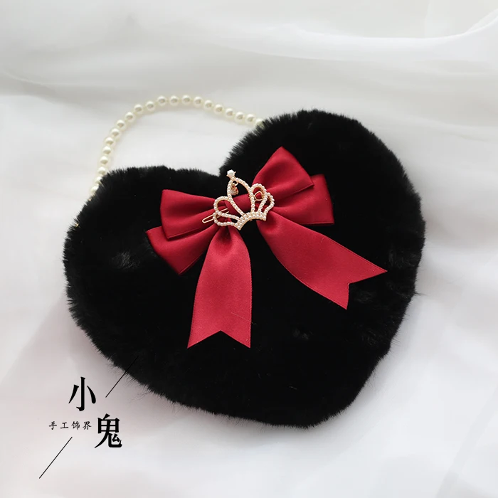 Japanese heart-shaped messenger bag can Ailuolita girls love small bag female bag lolita JK uniforms