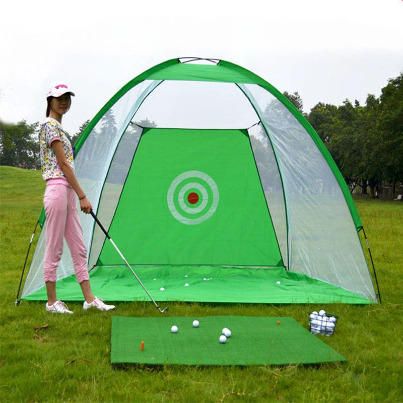 2M Golf Practice Net Golf Hitting Cage Indoor Outdoor Garden Grassland Practice Tent Golf Training Home Sports Equipment XA147+A