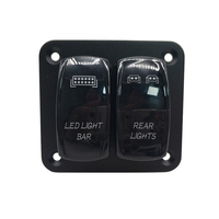 LED Rocker Switch Panel With Digital Voltmeter Dual USB Port 12V Outlet Combination Waterproof Switches For Car Marine Boat