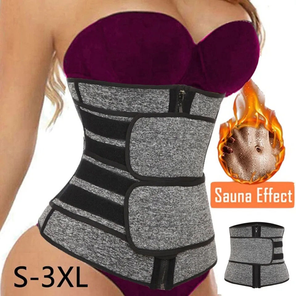 Neoprene Sauna Waist Trainer Corset Sweat Belt for Women Weight Loss Compression Trimmer Workout Fitness