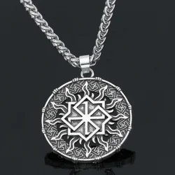 Latest Retro Design Sun Rune Pendant Necklace Men Trend Punk Amulet Jewelry Gift