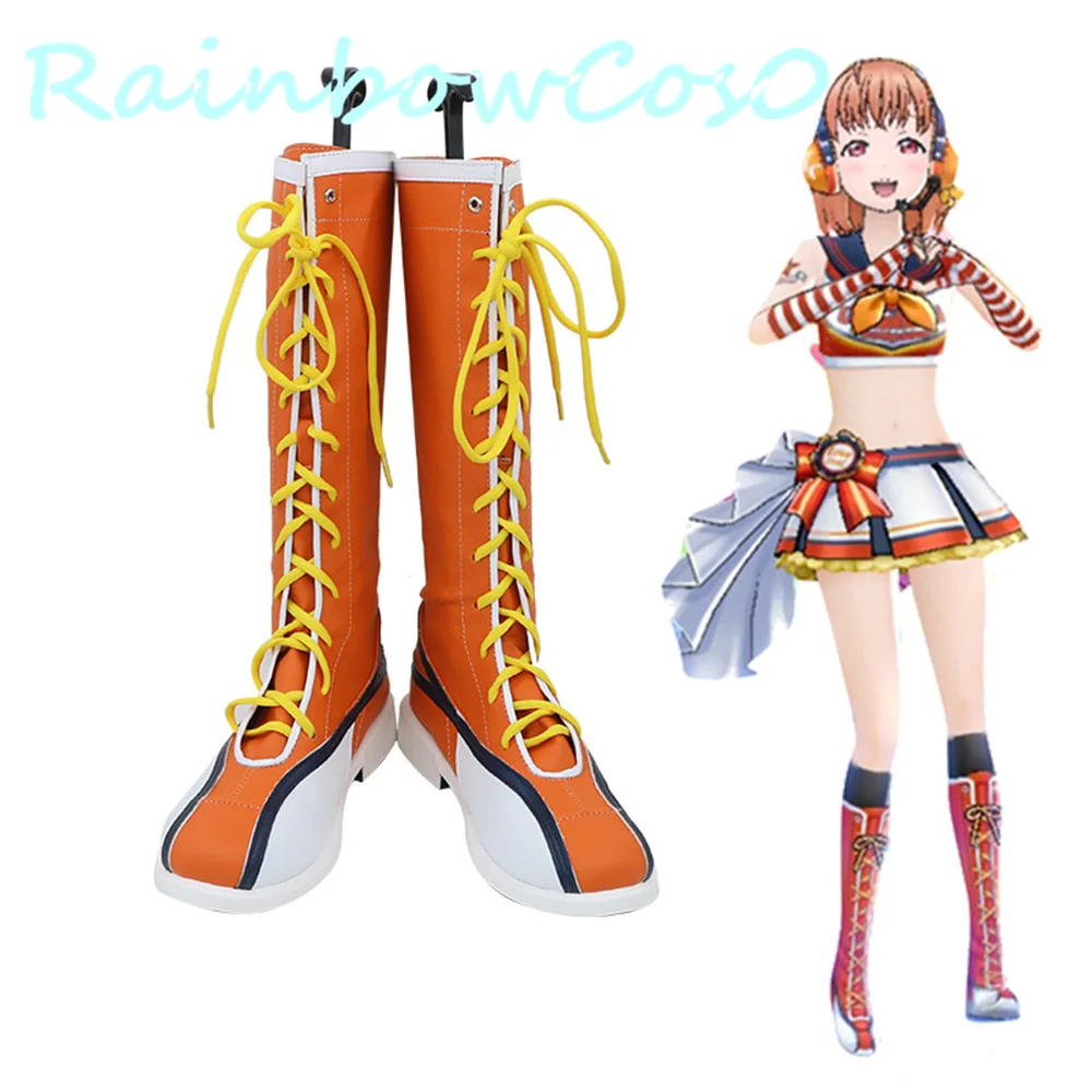 

LoveLive Love Live Sunshine Takami Chika Обувь для косплея Сапоги Игра Аниме Карнавал Вечеринка Хэллоуин RainbowCos0 W1778