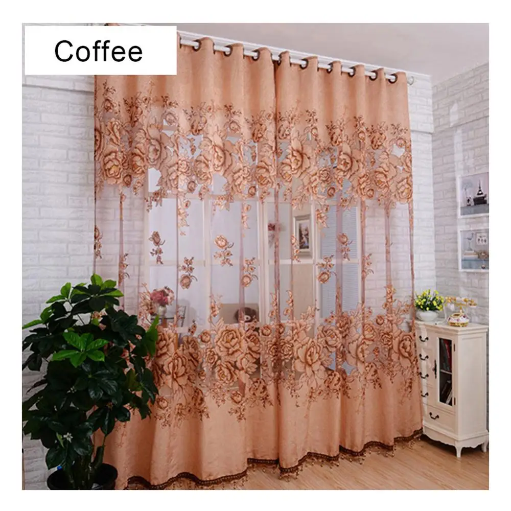 [Only One Piece Not a Pair] Tulle Curtains Bedroom Balcony Living Room Blackout Curtains Decorative Kitchen Curtains Decorative