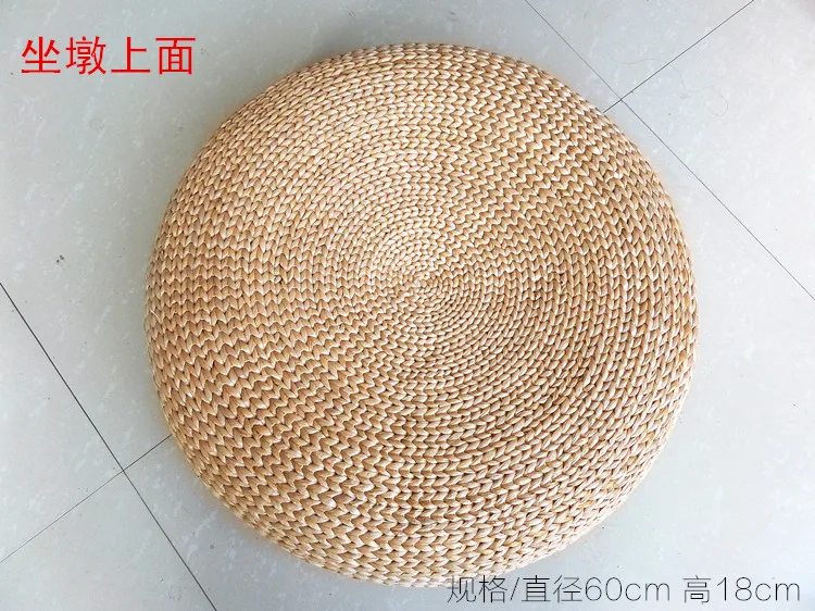  Beach House Woven Wicker Seagrass Low Table Footstool Ottoman Round Cushioned Top Stool Natural Furniture Piece Cozy Design