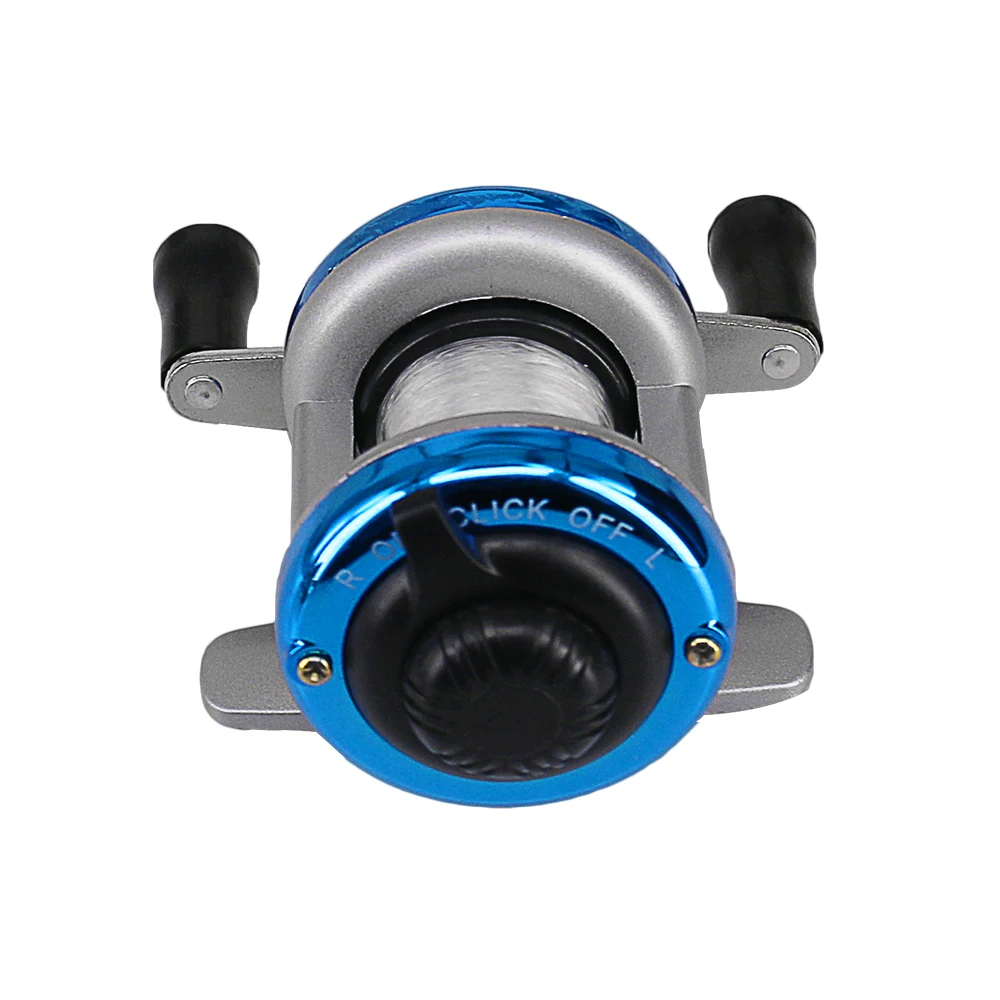 Mini Portable Winter Ice Fishing Reel 1BB Dual Rocker Arm Baitcast Coil Roller Winter Bait Casting Fishing Reel with Lines 90M