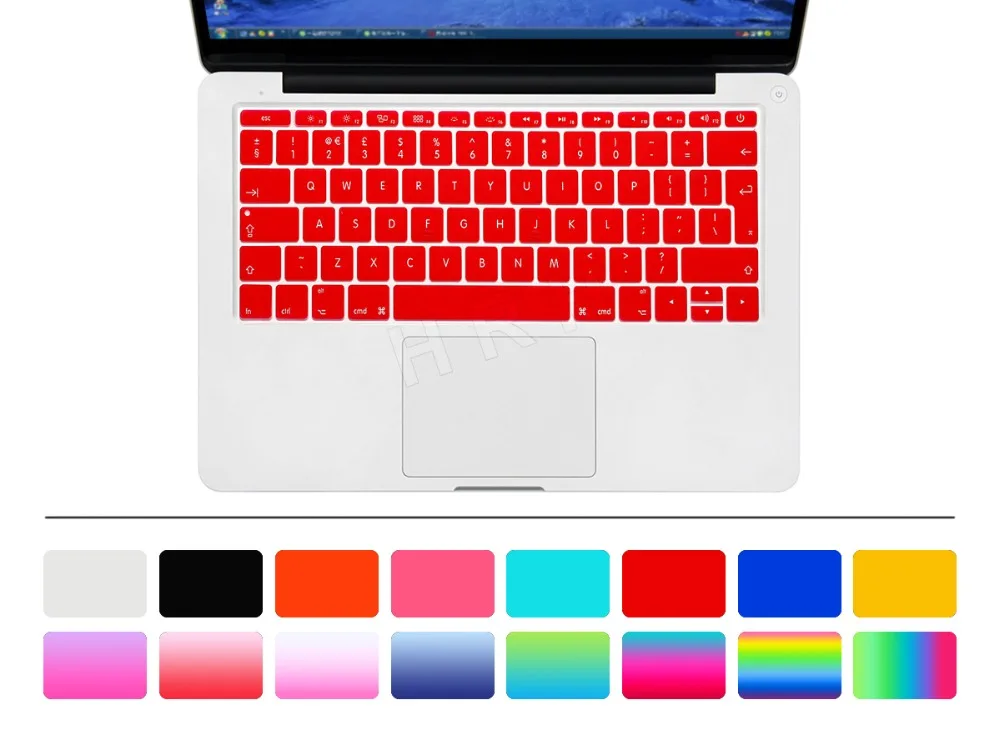 Hrh Eu/Uk Engels Silicone Toetsenbord Cover Skin Voor Mac Nieuwe Pro 13 "A1708 (2016 Versie Geen touch Bar) en Voor Macbook 12" A1534