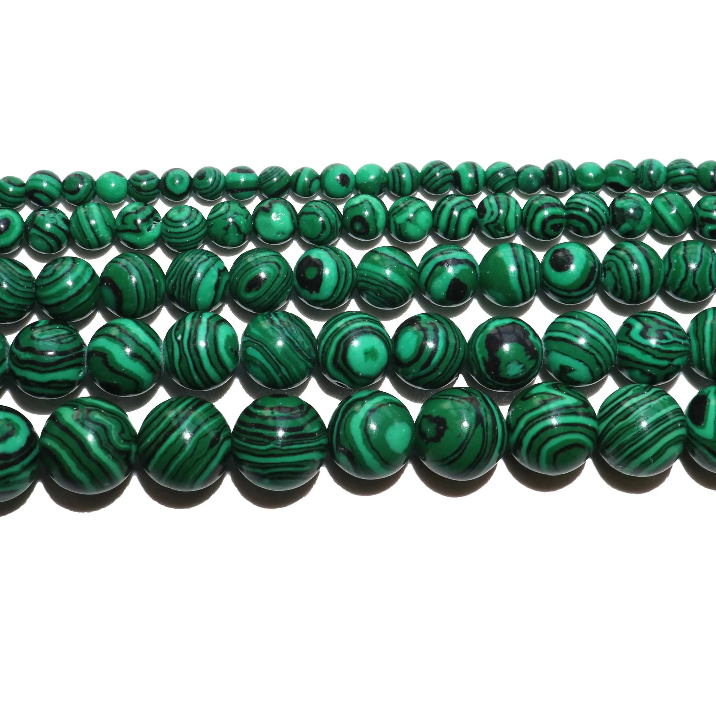 Natural Green Malachite Stone Loose Spacer Bead For Jewelry Making Charm DIY Bracelet Necklace Accessories 2 3 4 6 8 10 12mm