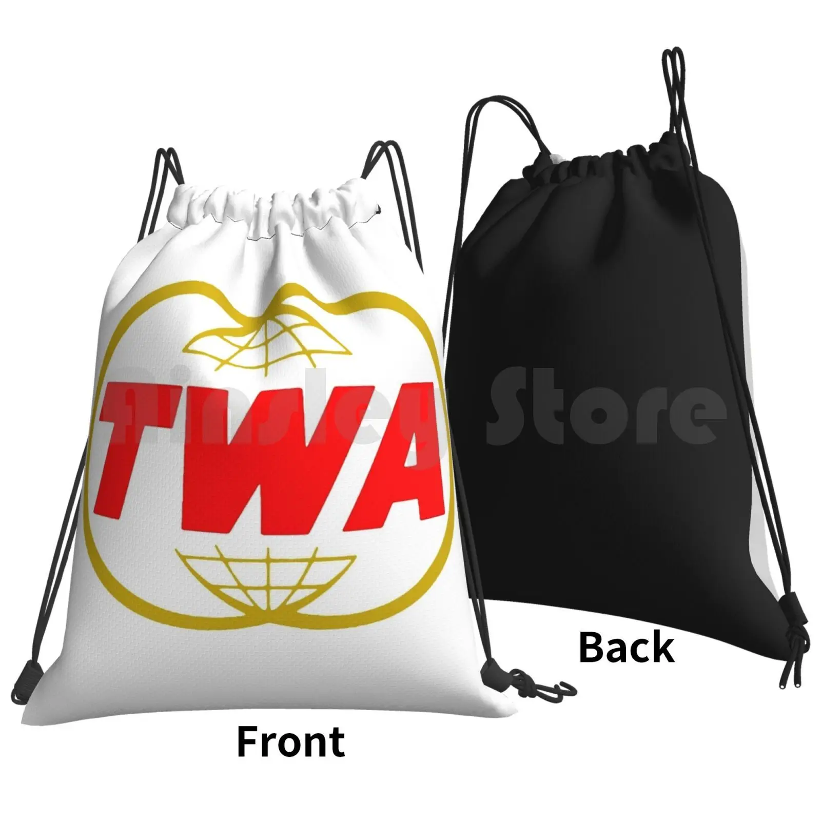 Twa Transworld Usa Backpack Drawstring Bag Riding Climbing Gym Bag Twa Transworld Usa Panam Boeing Jet Liner Air Travel