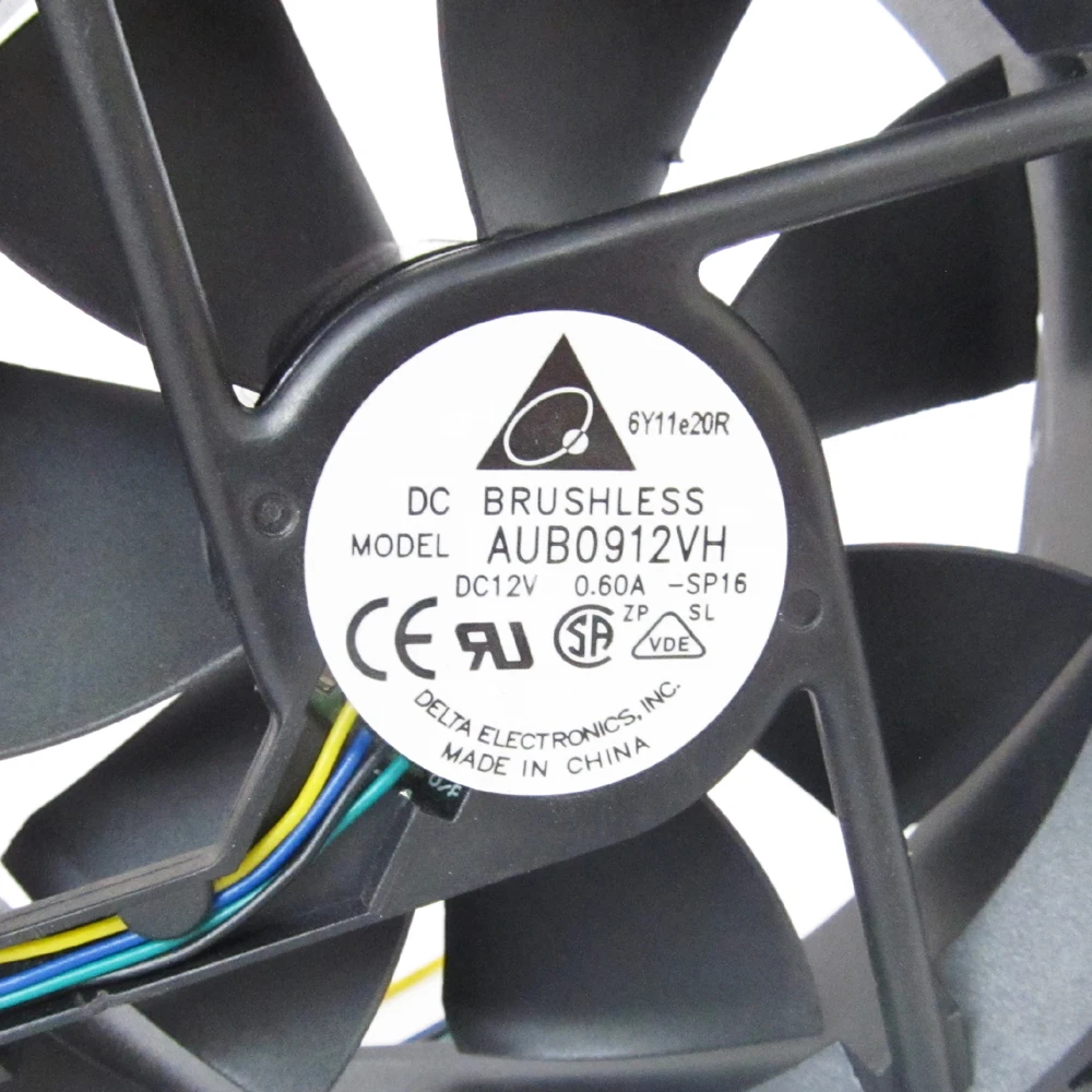 1Pc Delta AUB0912VH 92X92X25มม.12V 0.60A 7.2W Brushless DC พัดลม4สายไฟ4พิน