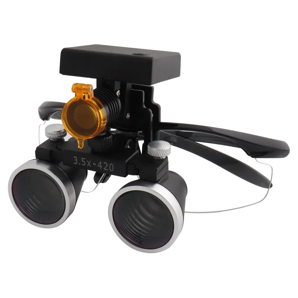 

Dental Loupes 2.5 3.5x420 Medical Magnifier Magnification Binocular 3W Headlight Headlamp All-in-one Battery Cloth Case