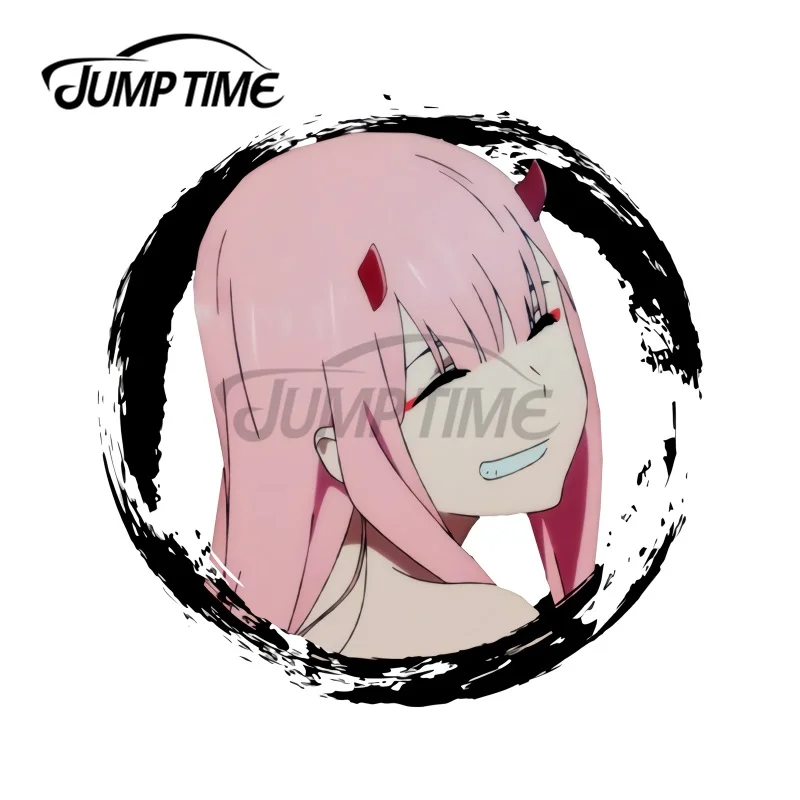 JumpTime 13 x13cm 002 Darling in The Franxx, Zero Two VAN Bumper Window Car Stickers Waterproof Personality Decal Anime Car Wrap