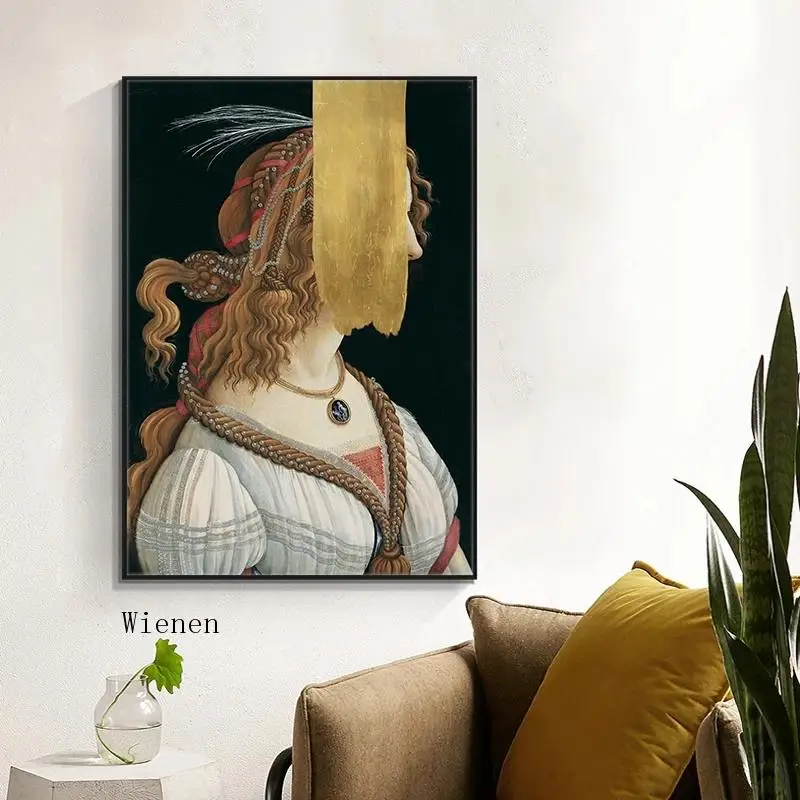 Portrait of a Young Woman By Sandro Botticelli Famous Painting Wall Art Canvas Painting Posters and Prints for Home Decoration