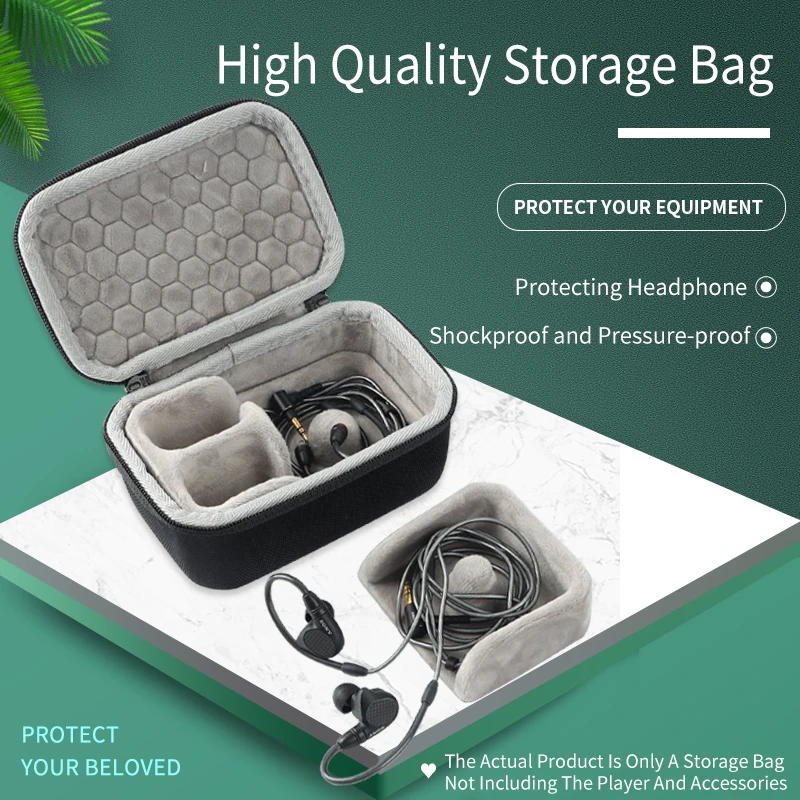 Carrying Case Storage Box for Sony IER-M7 M9 Z1R Earbud Headphones Earphone Hard Shell Bag Cover for QULOOS QA361 MP3 Player