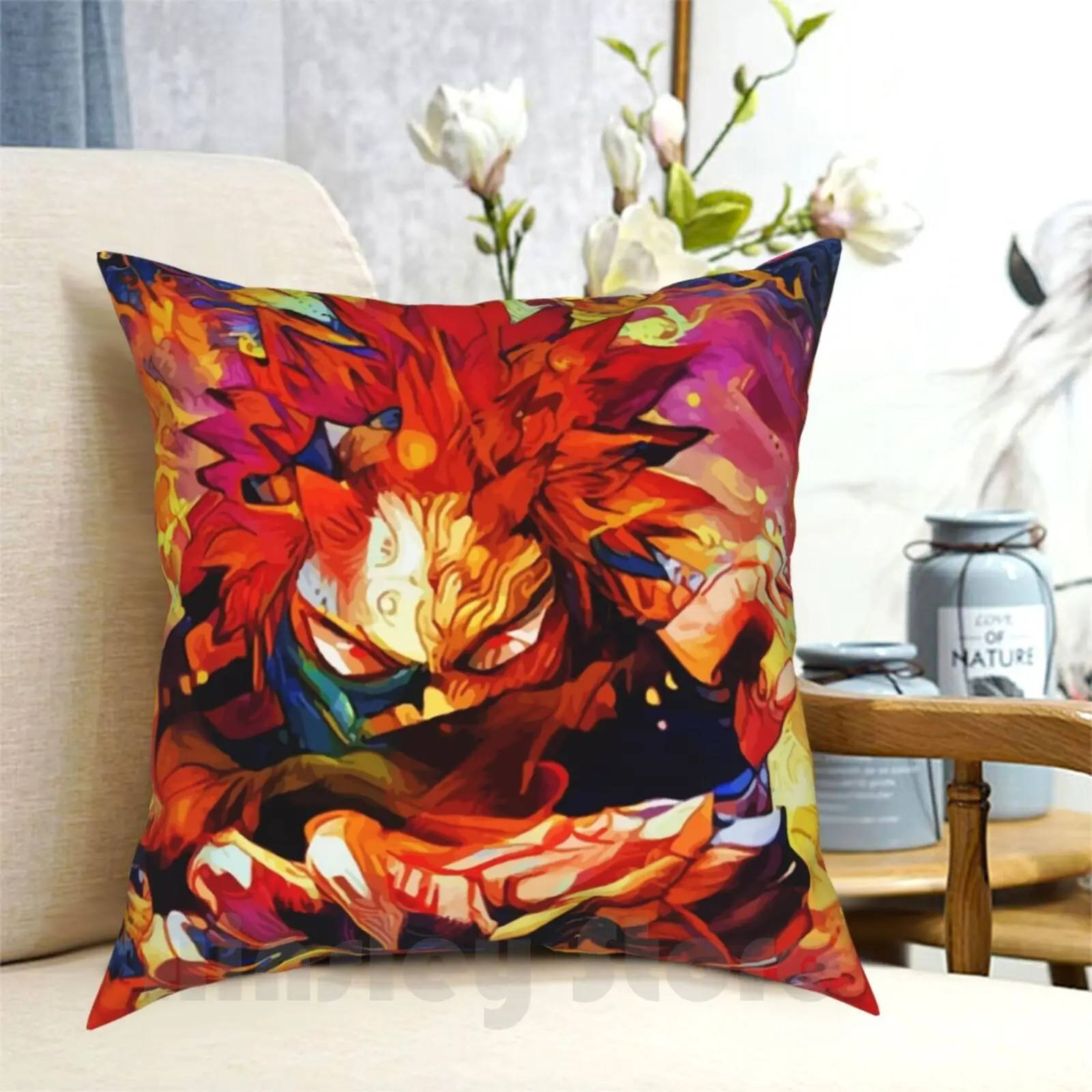 Red Armored Pillow Case Printed Home Soft Throw Pillow Hustlartt Bokunoheroacademia Bokunohero Allforone Oneforall