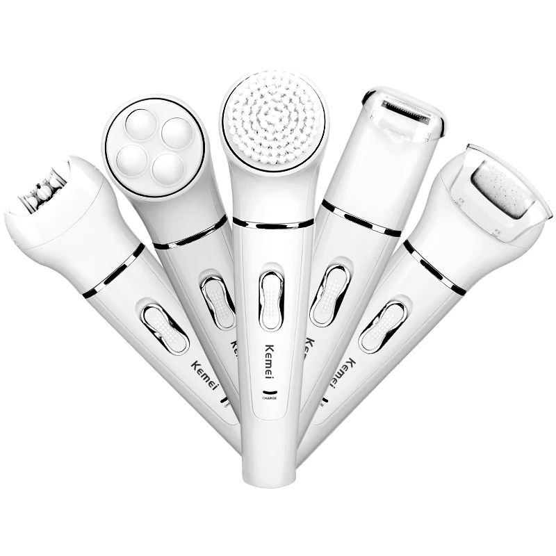 

5 in 1 Women Epilator Face Washing Brush Facial Massage Machine Lady's Facial and Body Beauty Tools Kit Professional hair remove