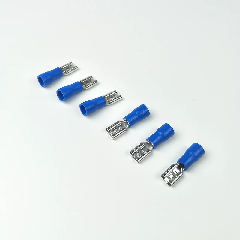 FDD2-187  4.8mm Female Spade Pre-Insulated Electrical Crimp Terminal Wire Connector 16-14AWG Blue 1000Pcs/Pack