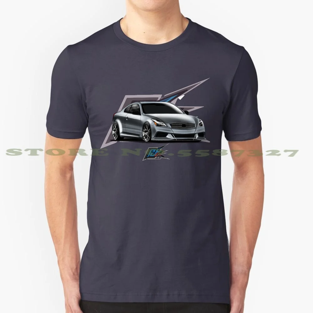 G37 Coupe Silver 100% Cotton T-Shirt Transportation Modern Modified Widebody Automobile Cartoon Infiniti G35 G37 Q60 Q50S 300Zx