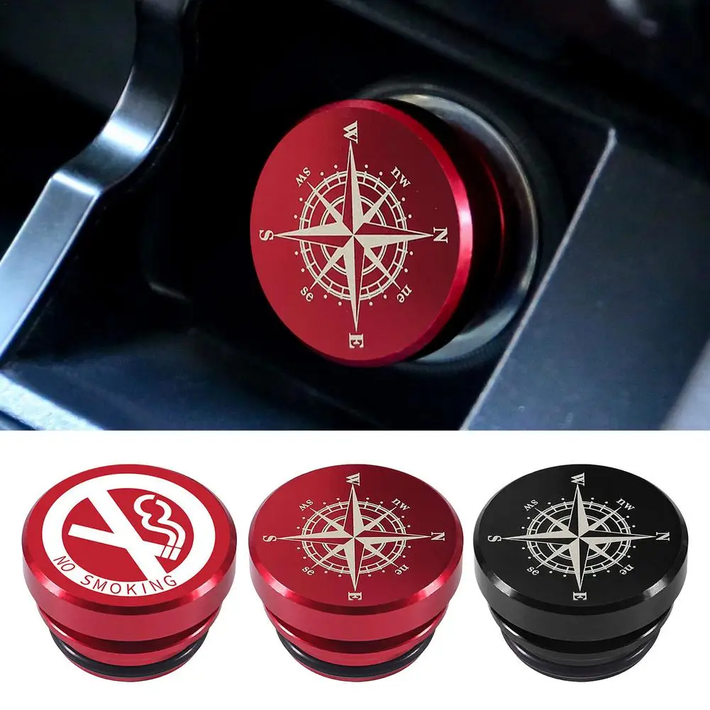 Car Button ​Lighter Dust Cover Cigarette Lighter Cover Aluminum Billet  Button Plugs With O-shaped Gasket For Car Accessories