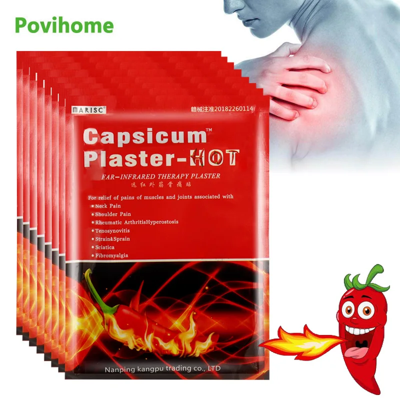 

Обезболивающий пластырь Capsicum, 80 шт., от ревматоидного артрита, китайские медицинские мышцы, облегчение боли в суставах, наклейки для тела, массажный пластырь