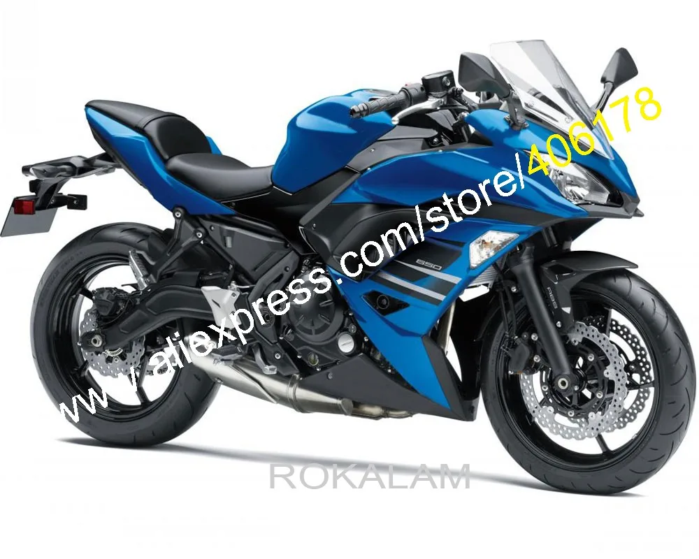 

For Kawasaki Ninja 650 ER-6F 2017 2018 2019 ER 6F 17 18 19 ER6F 650R Blue Black Sport Motorcycle Fairings (Injection Molding)