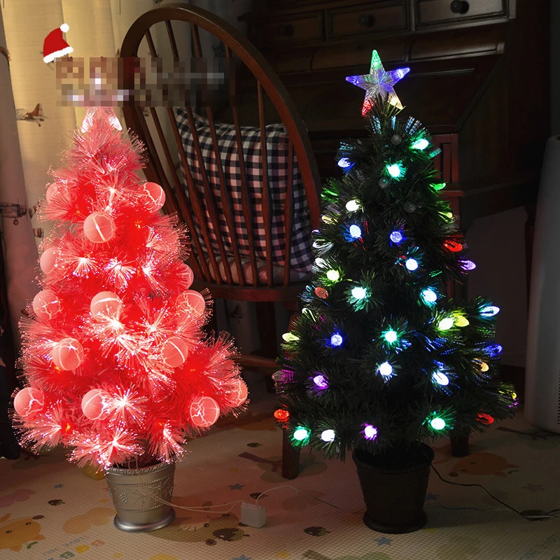 100-240V Christmas Artificial Tree lamp light Home decor Potted Colored Pink Glowing Star cristmas Xmas Gift  Festival Supplies