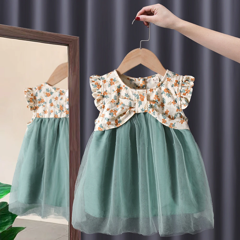 Girls baby summer kids clothes floral dress costume for toddler baby girls 1st birthday child cloth princess tutu dresses dress