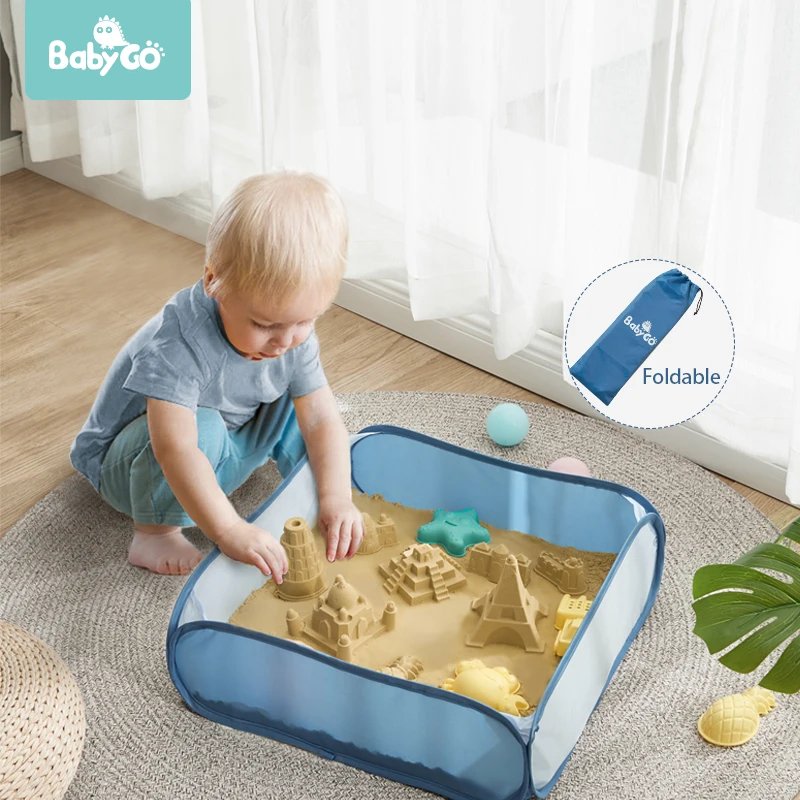 BabyGo 1kg Indoor Play Sand Kids DIY Toys Natural latex Educational No pigment Clay Magic Beach Space sand for children