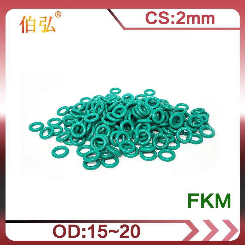 Fluororubber O-Ring 10PCS/lot FKM Sealing CS 2mm OD15/16/17/18/19/20mm O-Ring Seal Gasket Ring