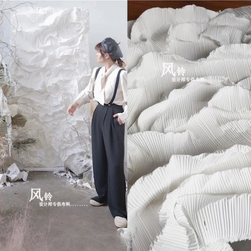 

Striped Pleated Fabric Folds Cloth 24 Colors Creative Fold DIY Painting Crafts Decor Skirts Dress Clothing Designer Fabric