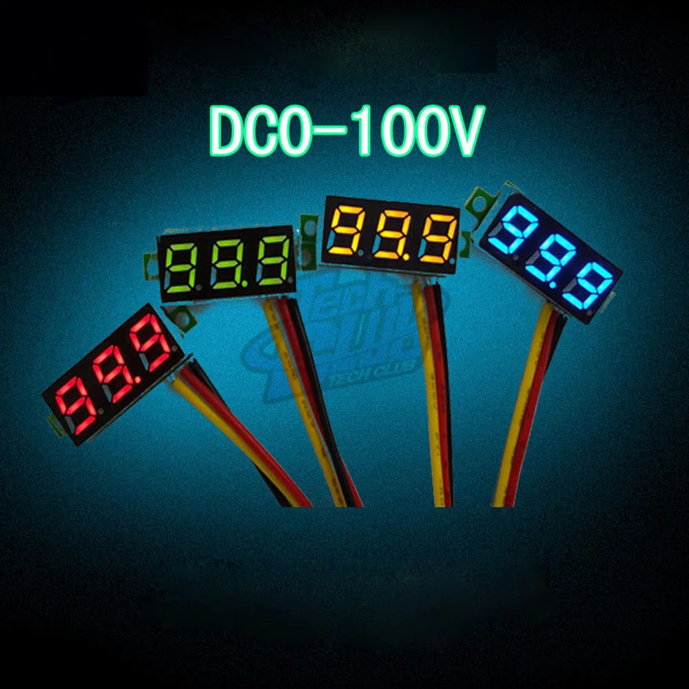Mini voltmètre à jauge de 0.28 pouce, voltmètre à 3 fils, affichage LED, panneau numérique, détecteur, outils de surveillance, DC 0-100V