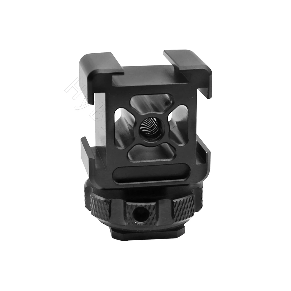 Triple cold shoe mount adapter digital SLR camera hot shoe for LED flash, video light, microphone, monitor extension bracket