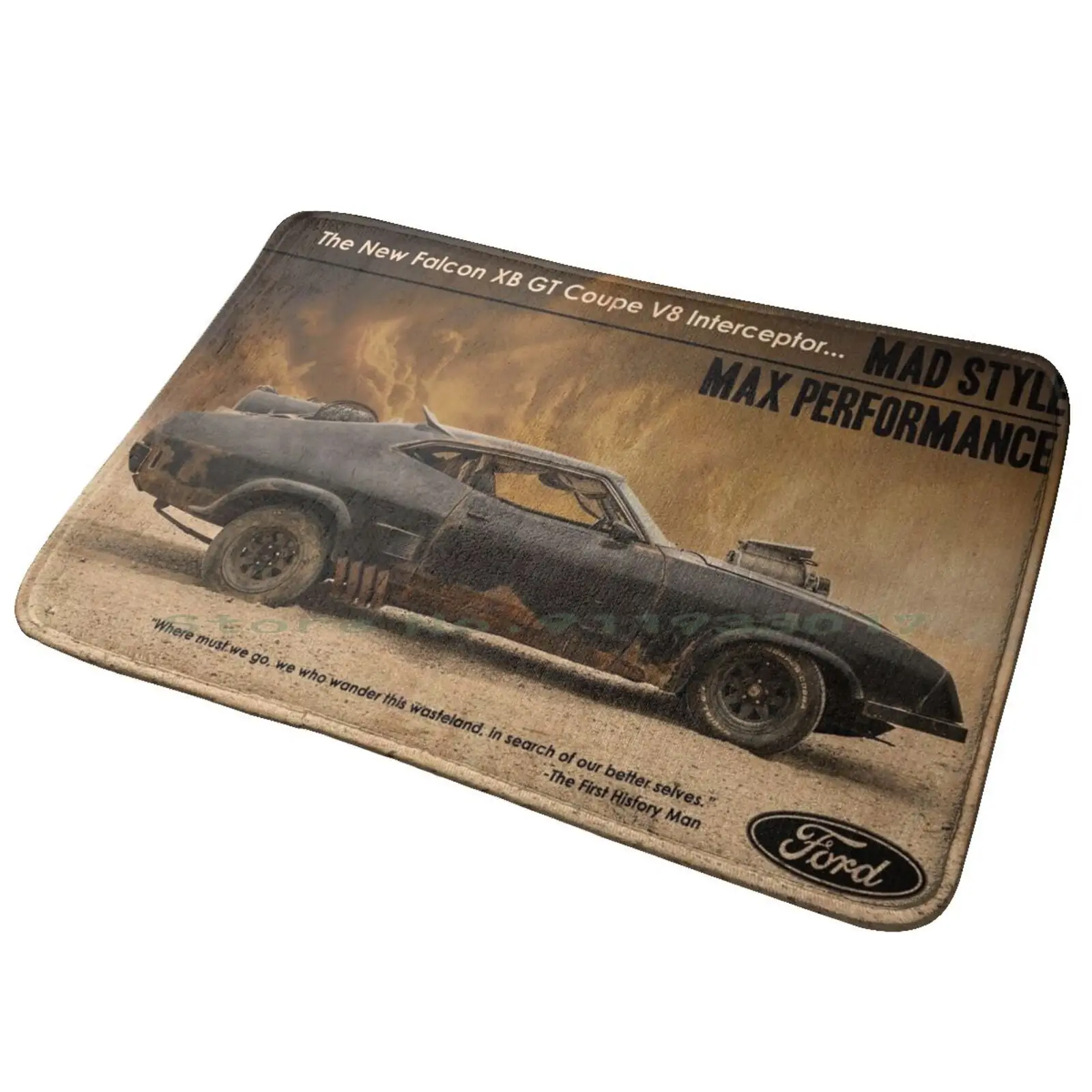 Mad Max Interceptor Entrance Door Mat Bath Mat Rug Vintage Racing Green Bikes Cycling Bicycles Fixie Fixed Gear Retro Race Old