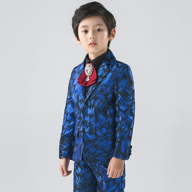 

Boys Suit for Weddings Elegant Children Costume Clothes Party Performance Formal Tuxedo Suit Set Kids 5 Pcs Outfits