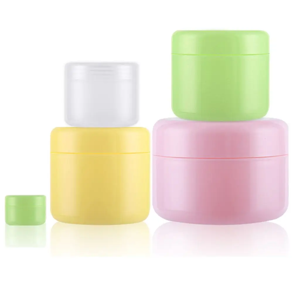 10g Plastic Empty Makeup Jar Pot Candy Color Refillable Sample Bottles Travel Face Cream Lotion Cosmetic Container