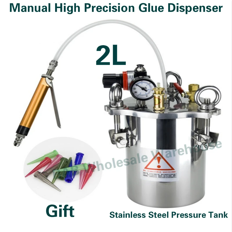 

Manual High Precision Glue Dispenser High Flow Dispensing Valve 2L Stainless Steel Pressure Tank Simple Dispensing Machine