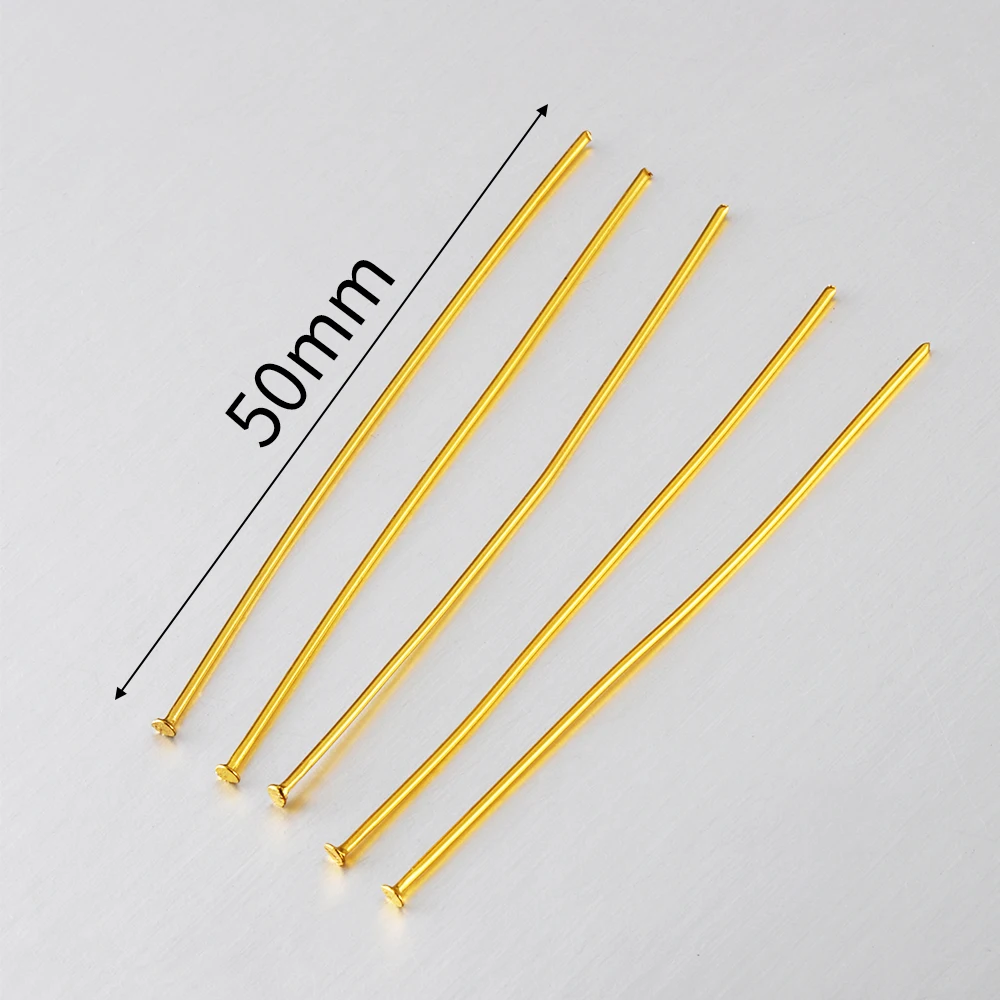 50pcs 20-50mm Stainless Steel T Shape Flat Head Pins for DIY Jewelry Making Head Pins Needlework Findings Pin Dia 0.7mm