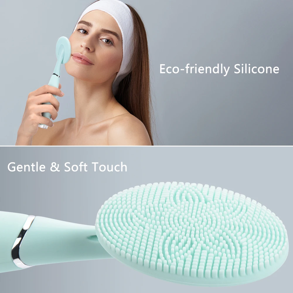 Facial Cleansing Brush Waterproof Silicone Cleansing Tool Portable Electric Handheld Facial Cleaning Brush Mini Pore Cleaner