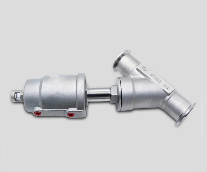 1/2" 3/4" 1" Zoll 304 Edelstahl Pneumatisches Schnellmontage-Winkelventil 16bar Winkelventil mit PTFE-Dichtung – Detail 2