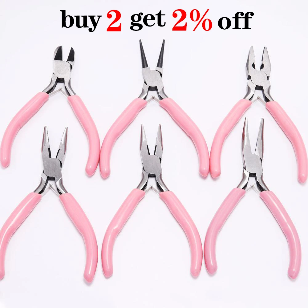 Pink End Cutting Wire Pliers Equipment Multifunctional Hand Tools Jewelry Pliers Fit Beadwork Repair Beading DIY Handmade Making