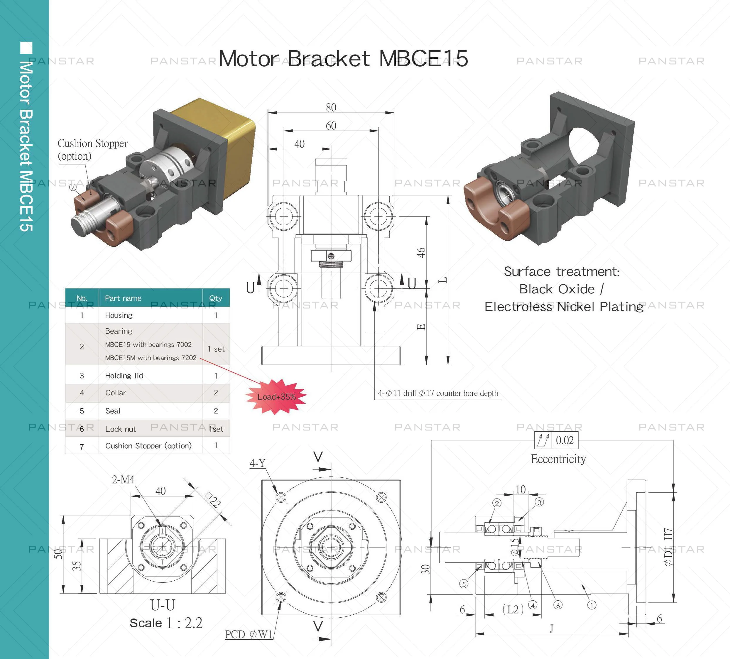 SYK Professional Motor Bracket Support Unit for ball screw housing MBCE15-D/DP/E/EP stepper servo motor with BF15 and Coupler cn