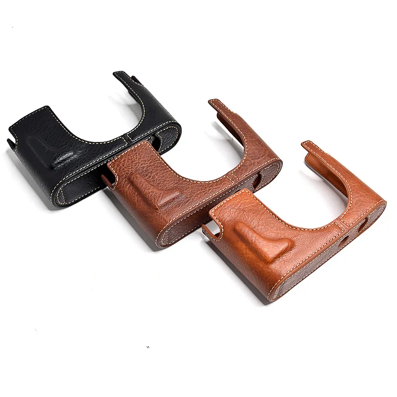 Камера сумка из искусственной кожи половина тела набор крышка для объектива Leica Q Q2 черный/коричневый/кофейный с Батарея открыть