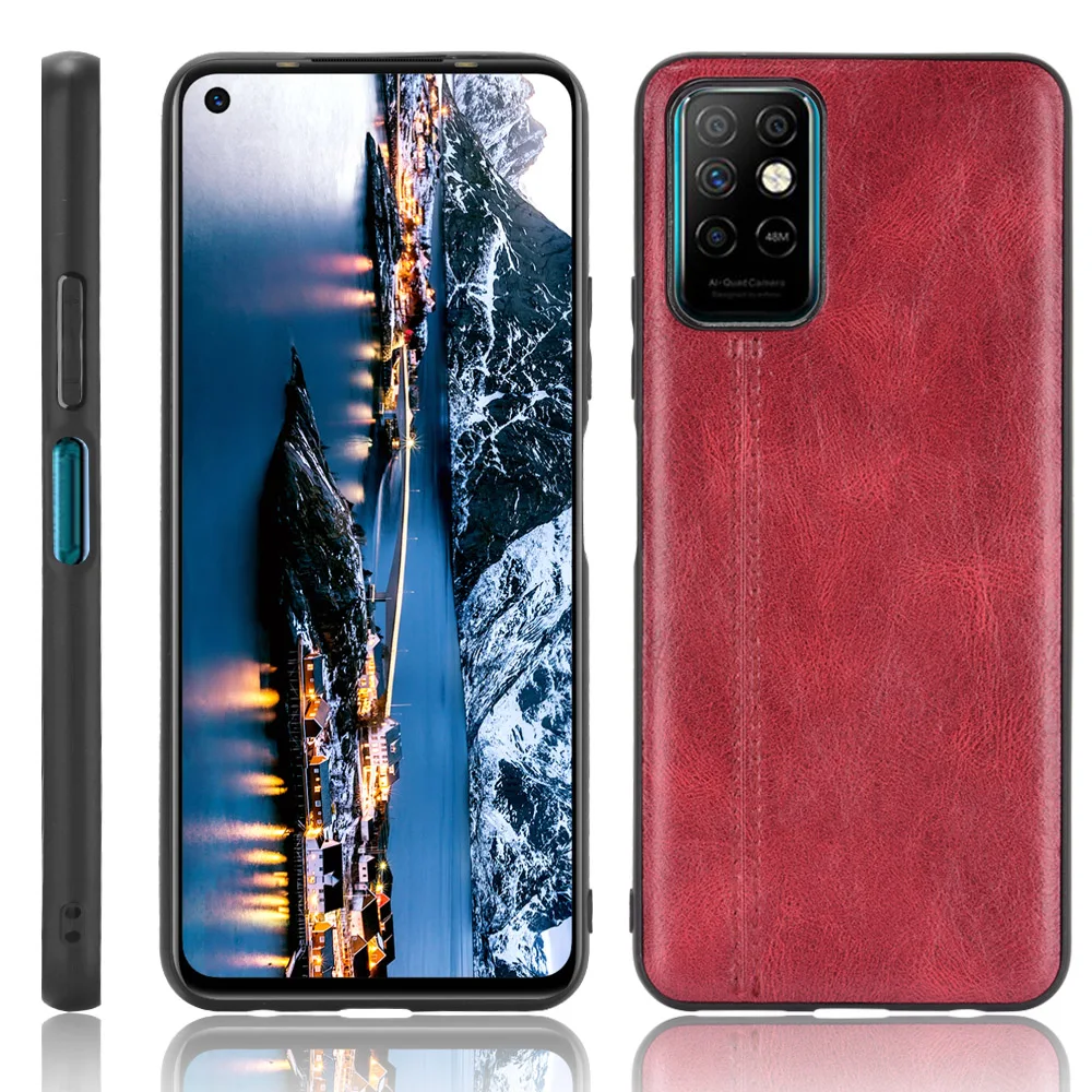 Infinix Note 8i Case Infinix Note 8i X683 Suture Soft TPU Calfskin PU Leather Phone Back Cover For Infinix Note 8I Bag Case