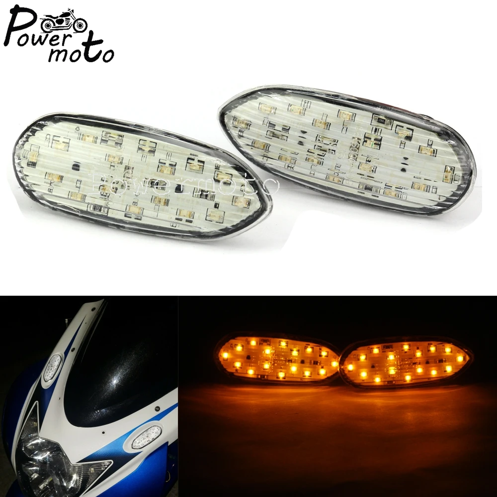 Motorcycle LED Turn Signal Amber Lamp Replacement Flush Mount Indicator Flasher For Suzuki GSXR GSX-R 600 750 1000 2006-2016