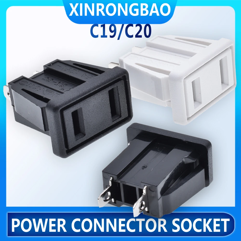 

AC 15A 125V US power connector socket Female Outlet Power Socket Clamp Type Adapter IEC 320 C9 black White Wall Embedded 26x16mm