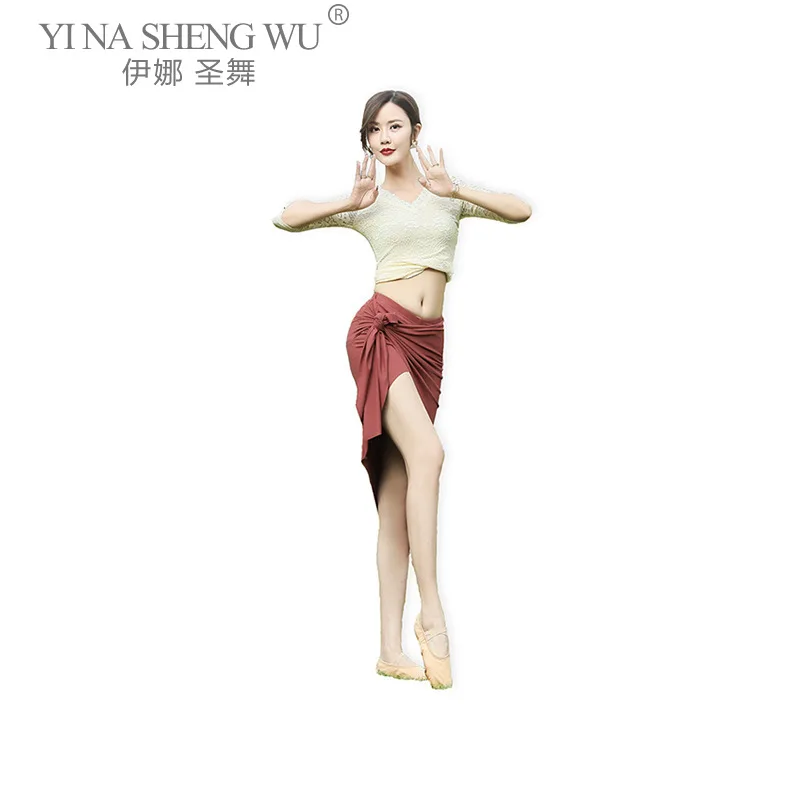 Phụ Nữ Múa Bụng Trang Phục Ôm Vai Top Và Chân Váy Dài Bộ Trang Phục Gợi Cảm Dancewear Cổ Chữ V Bellydance Nhảy Múa Hiệu Suất Quần Áo