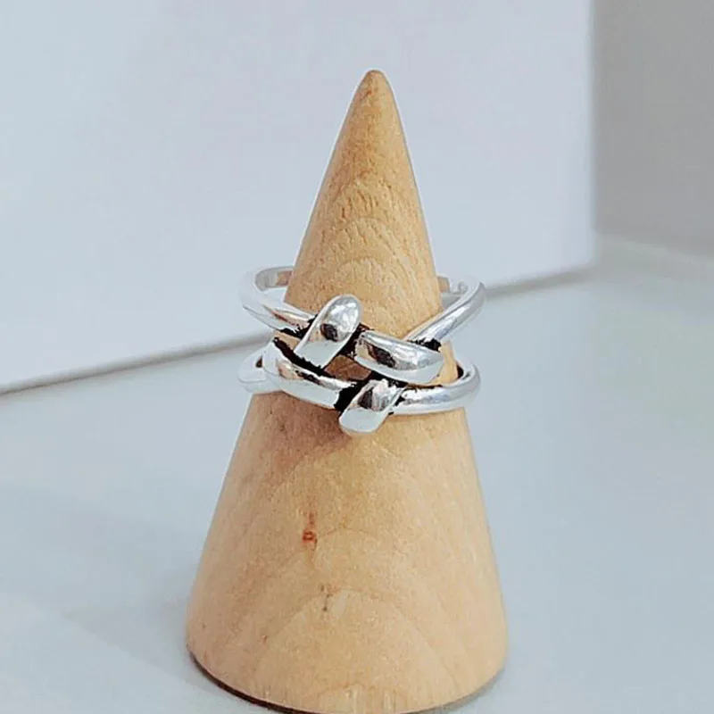 Foxanry Minimalist Silver Color Geometry Ring for Women Engagement Personality Jewelry New Fashion Accessories Gift
